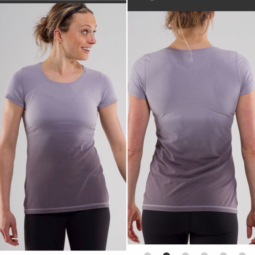 LULULEMON Lively Crewneck Tee Vitasea Lavender Grey Dip Dye / Magnum-S/6